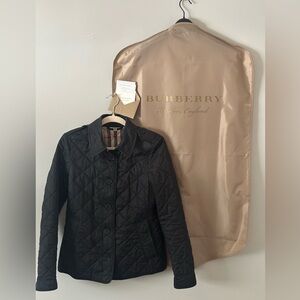 Burberry Quilted Jacket Black Nova Check Lining Women’s Size S